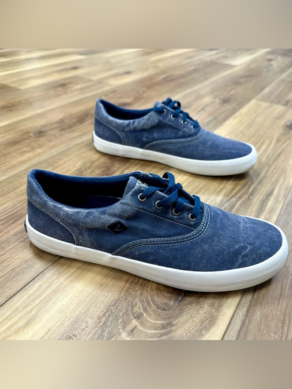 Sperry Wahoo CVO Canvas Sneaker Boat Shoes, Navy, STS14364, Men’s 8.5